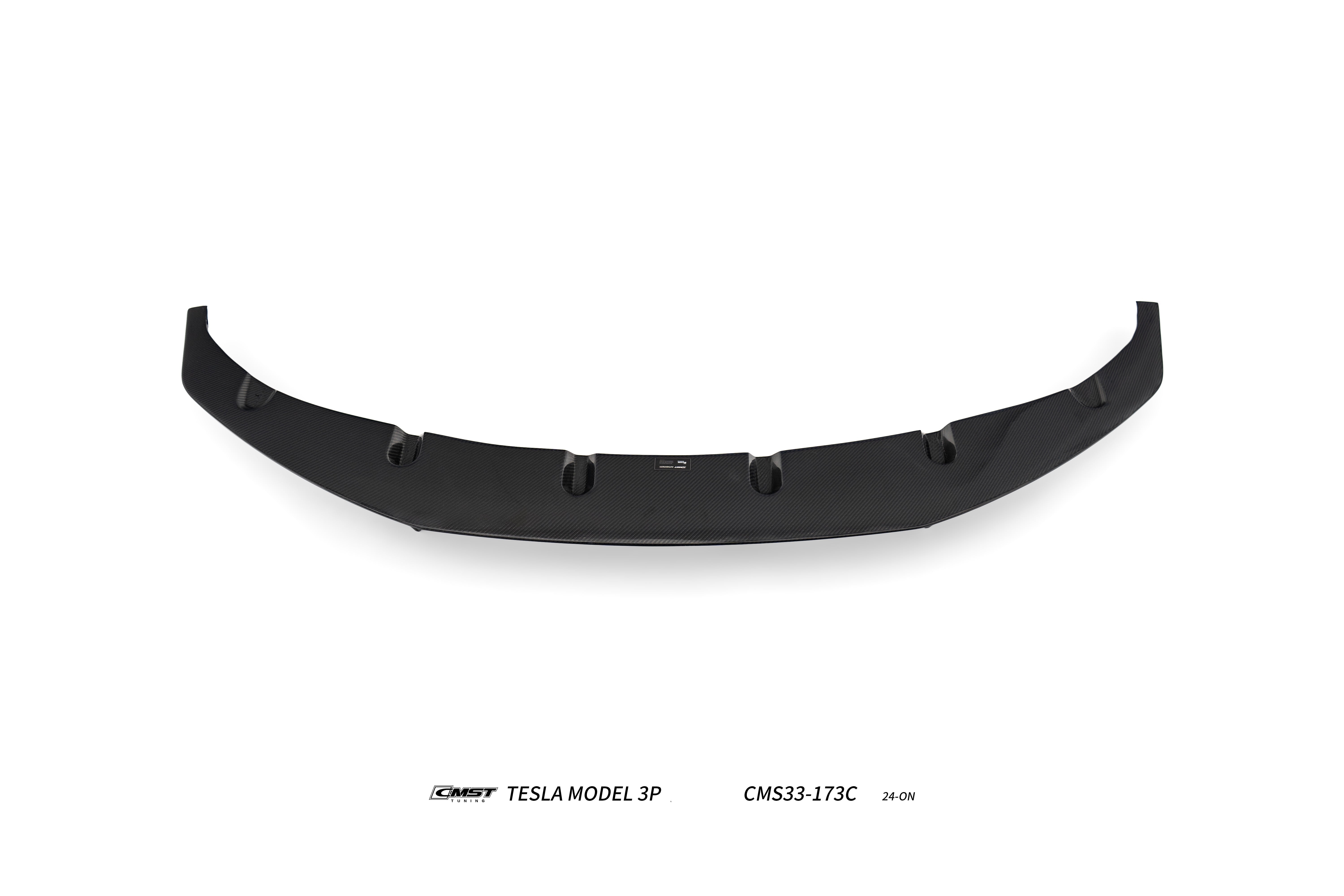 Tesla Model 3 Performance 2024-ON with Aftermarket Parts - V1 Front Lip Carbon Fiber / FRP from CMST Tuning