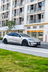 Tesla Model 3 Performance 2024-ON with Aftermarket Parts - V2 Front Lip Carbon Fiber / FRP from CMST Tuning