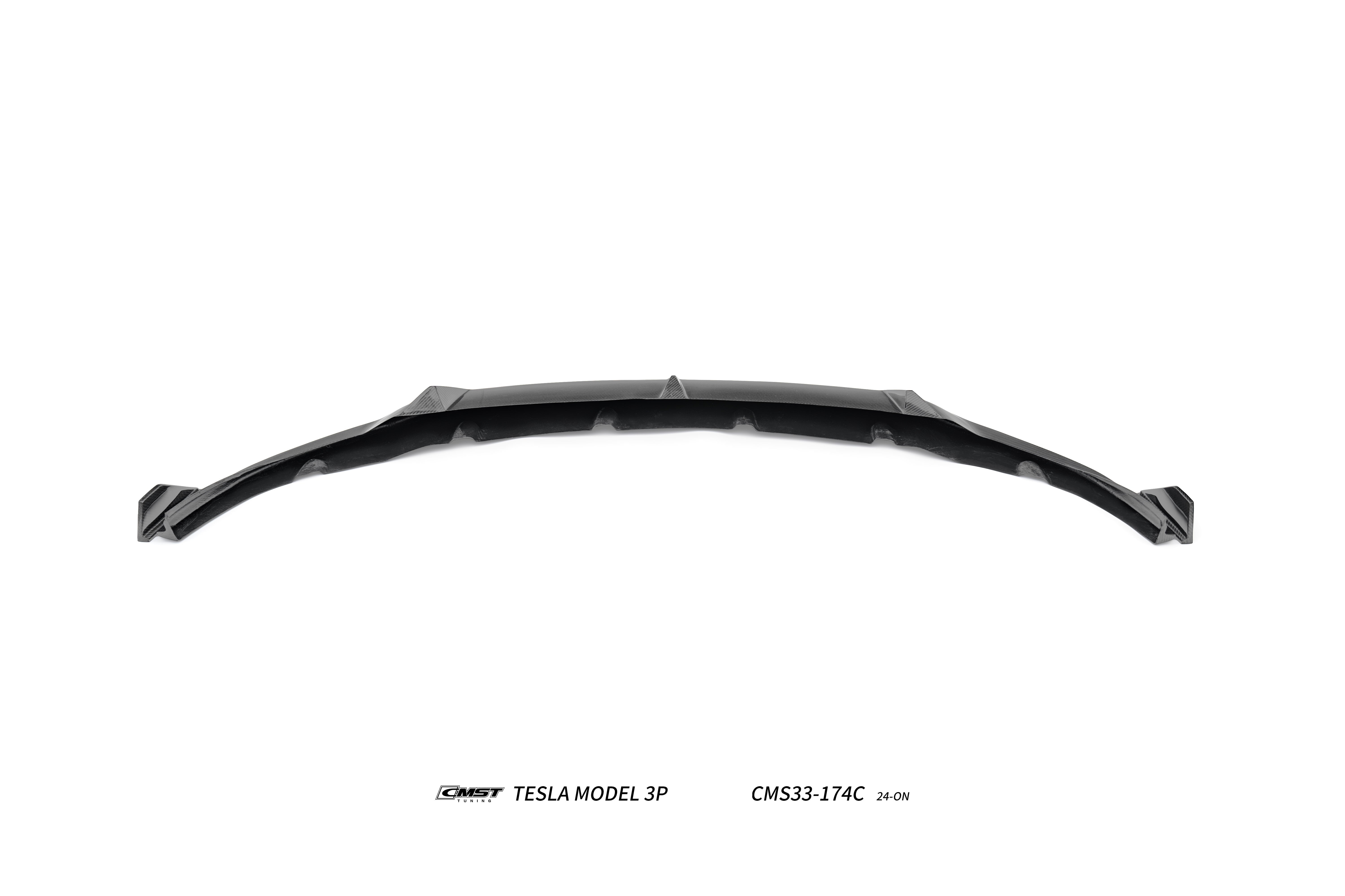 Tesla Model 3 Performance 2024-ON with Aftermarket Parts - V2 Front Lip Carbon Fiber / FRP from CMST Tuning
