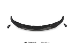Tesla Model 3 Performance 2024-ON with Aftermarket Parts - V2 Front Lip Carbon Fiber / FRP from CMST Tuning
