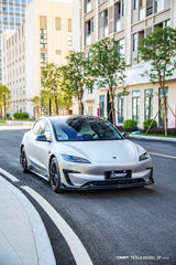 Tesla Model 3 Performance 2024-ON with Aftermarket Parts - V2 Front Lip Carbon Fiber / FRP from CMST Tuning