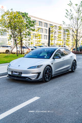 Tesla Model 3 Performance 2024-ON with Aftermarket Parts - V2 Front Lip Carbon Fiber / FRP from CMST Tuning