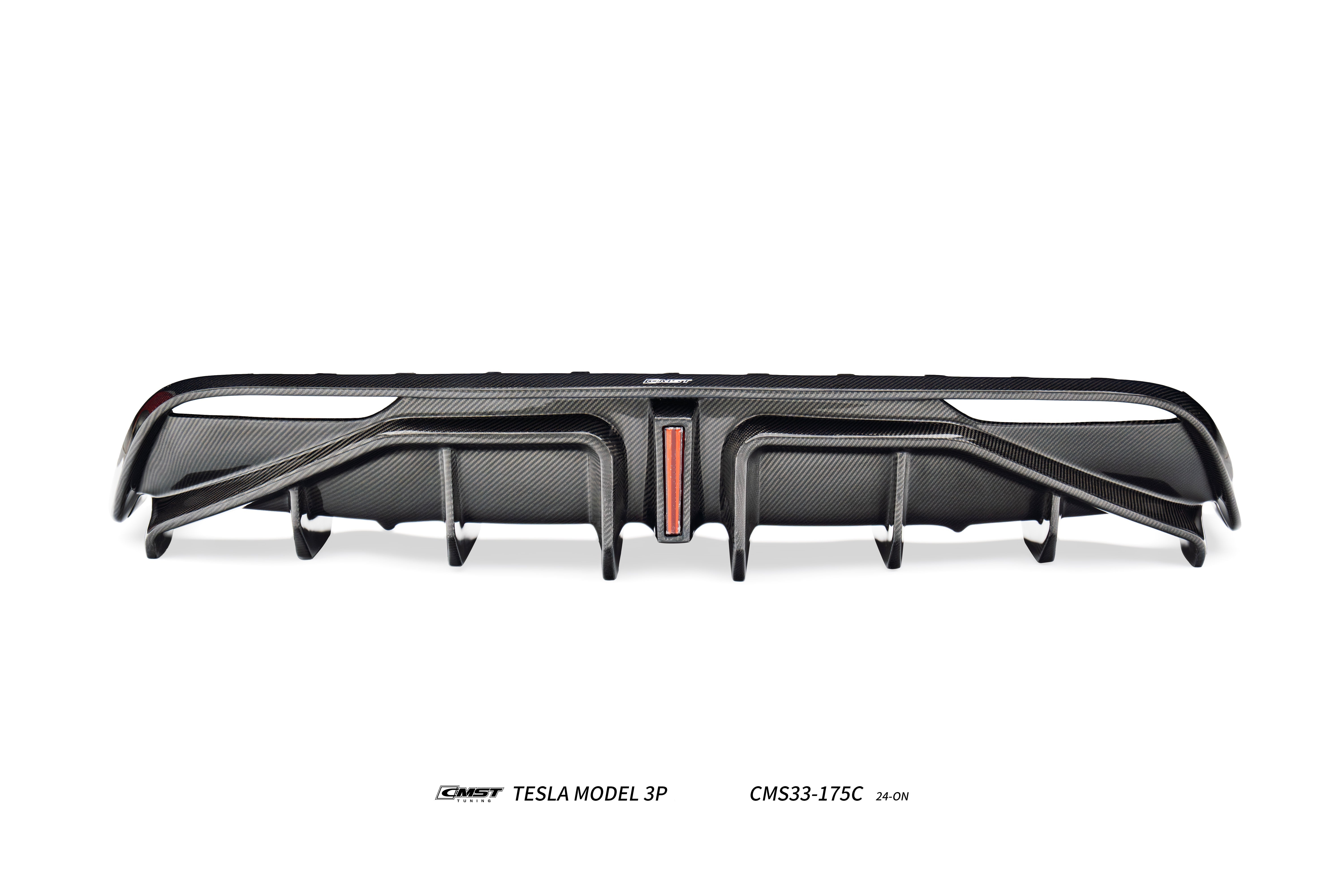 Tesla Model 3 Performance 2024-ON with Aftermarket Parts - V1 Rear Diffuser Carbon Fiber / FRP from CMST Tuning