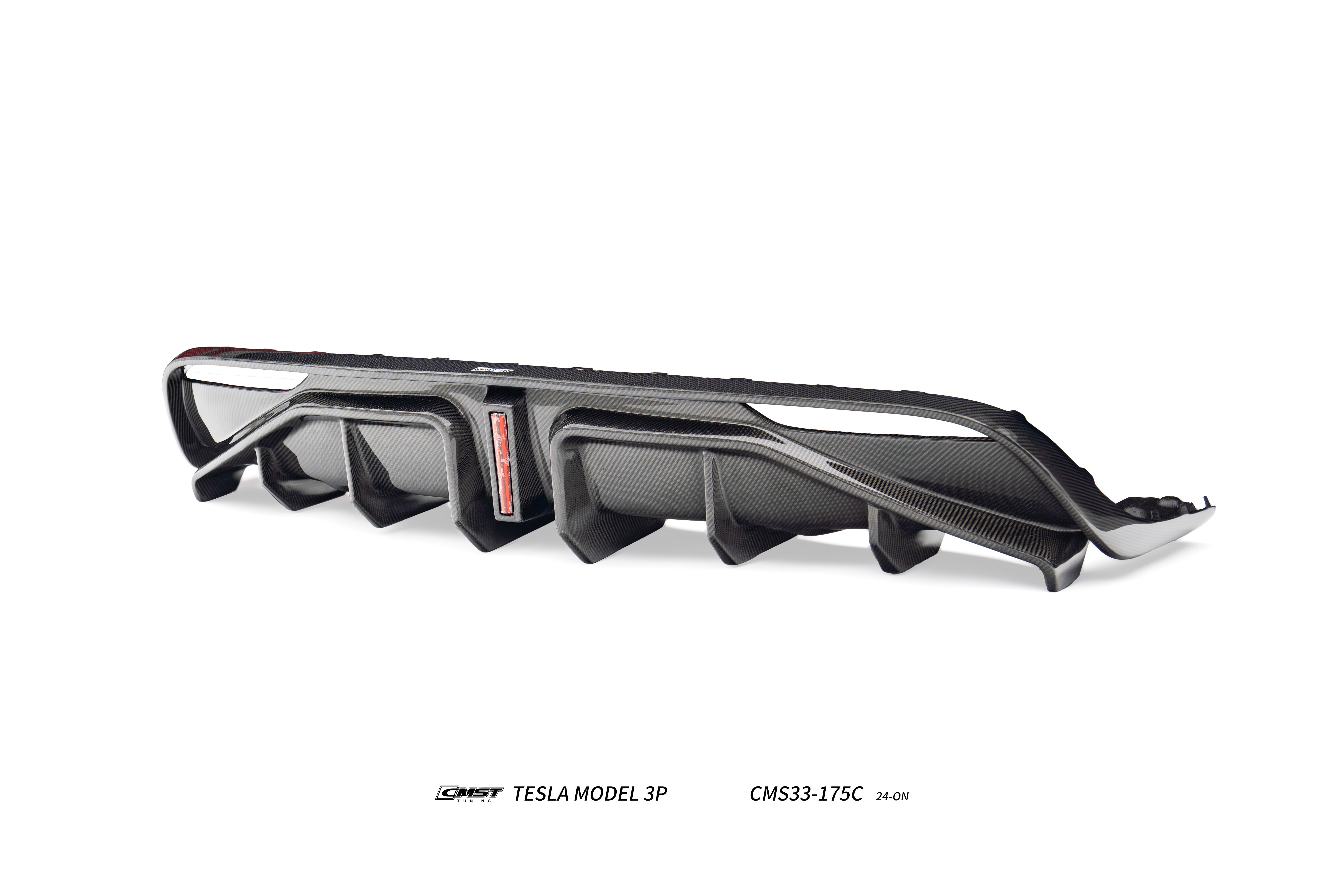 Tesla Model 3 Performance 2024-ON with Aftermarket Parts - V1 Rear Diffuser Carbon Fiber / FRP from CMST Tuning