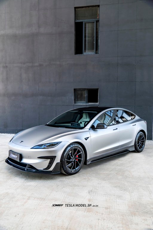 Tesla Model 3 Performance 2024-ON with Aftermarket Parts - Upper Valences Carbon Fiber / FRP from CMST Tuning