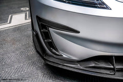 Tesla Model 3 Performance 2024-ON with Aftermarket Parts - Upper Valences Carbon Fiber / FRP from CMST Tuning