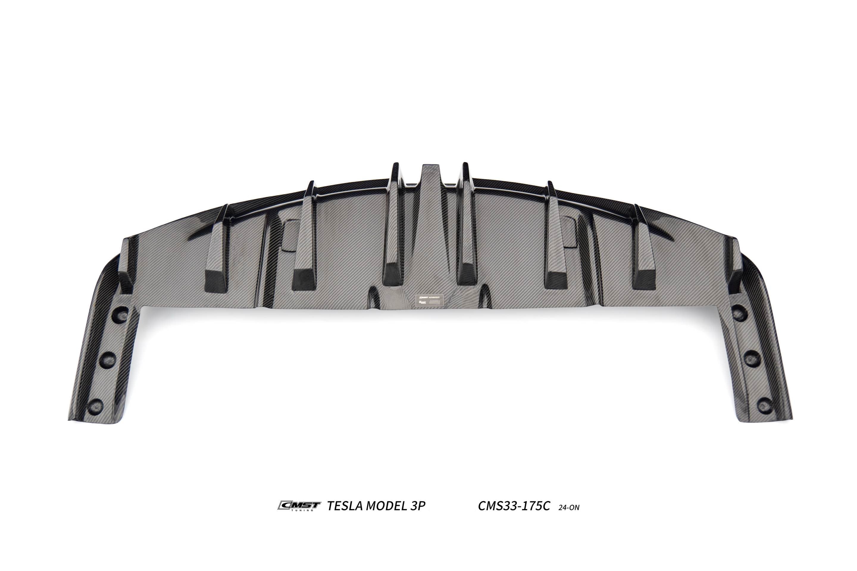Tesla Model 3 Performance 2024-ON with Aftermarket Parts - V1 Rear Diffuser Carbon Fiber / FRP from CMST Tuning