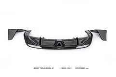 Tesla Model 3 Highland Performance 2024-ON with Aftermarket Parts - V2 Rear Diffuser &  Canards Carbon Fiber / FRP from CMST Tuning
