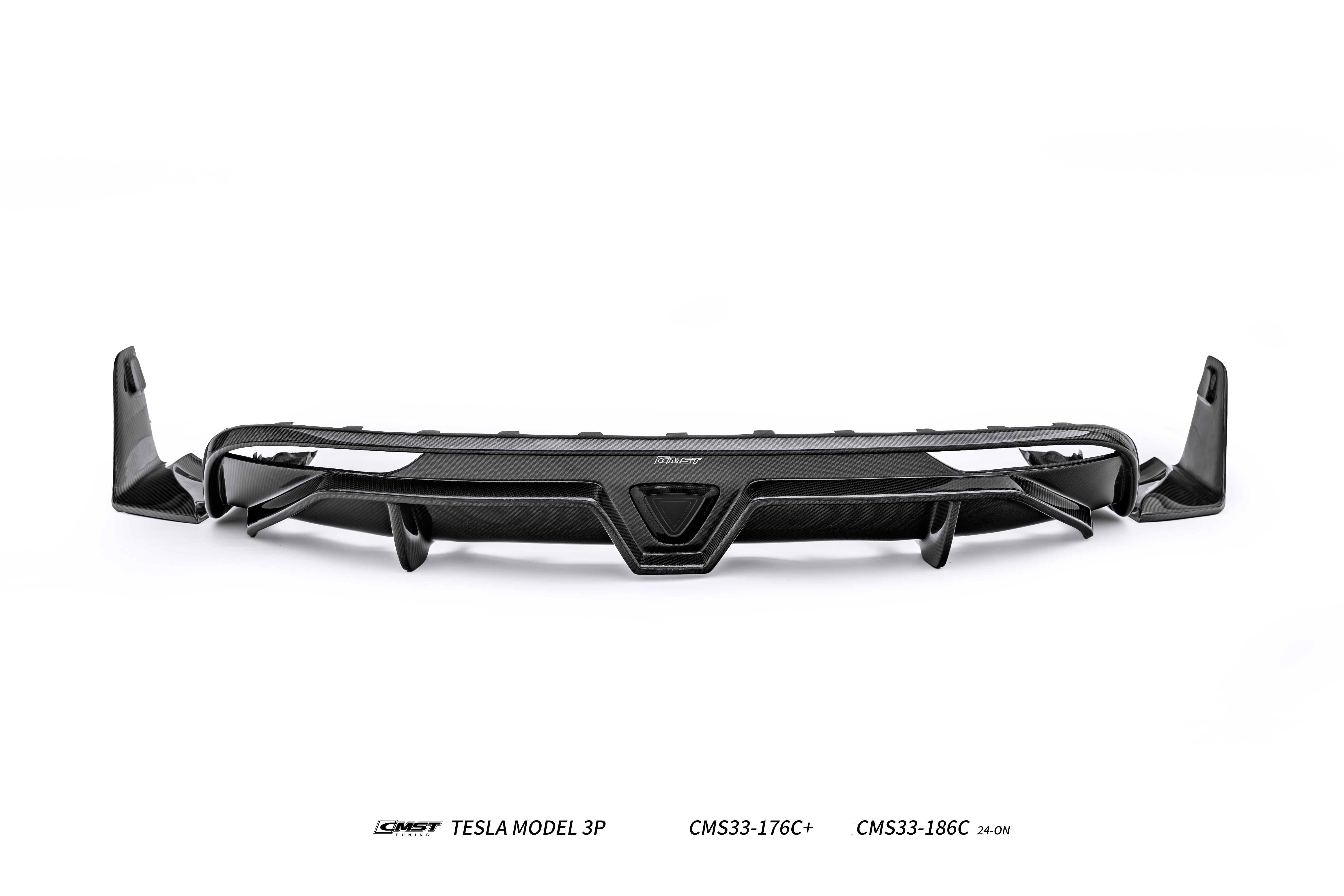 Tesla Model 3 Highland Performance 2024-ON with Aftermarket Parts - V2 Rear Diffuser &  Canards Carbon Fiber / FRP from CMST Tuning