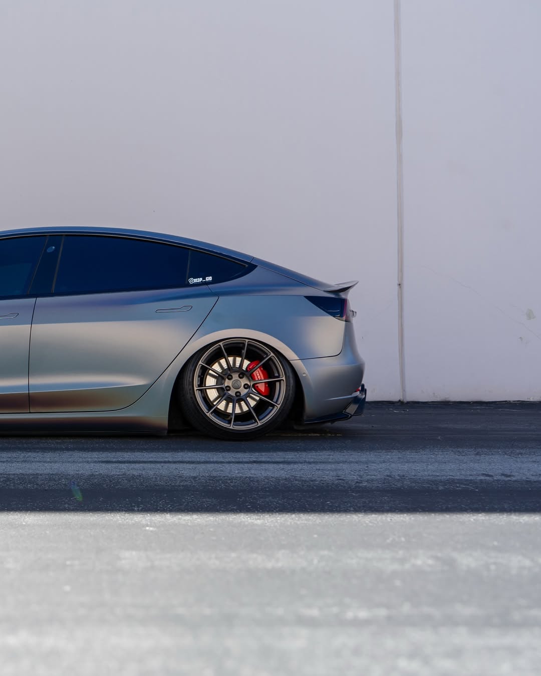 Tesla Model 3 Performance Long Range Standard Base 2017 2018 2019 2020 2021 2022 2023 with Aftermarket Parts - V1 Rear Duck Bill Tail Spoiler Carbon Fiber / FRP from CMST Tuning