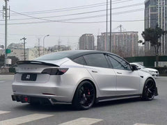Tesla Model 3 Performance Long Range Standard Base 2017 2018 2019 2020 2021 2022 2023 with Aftermarket Parts - V4 Rear Duck Bill Tail Spoiler Carbon Fiber / FRP from CMST Tuning