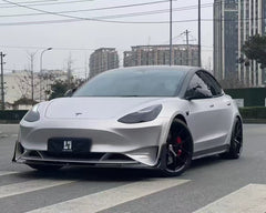 Tesla Model 3 Performance Long Range Standard Base 2017-2023 with Aftermarket Parts - V2 Style Side Skirts Carbon Fiber / FRP from CMST Tuning