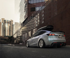 Tesla Model 3 Performance Long Range Standard Base 2017 2018 2019 2020 2021 2022 2023 with Aftermarket Parts - V4 Rear Duck Bill Tail Spoiler Carbon Fiber / FRP from CMST Tuning