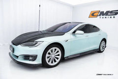 Tesla Model S 2nd Gen late 2016-early 2021 with Aftermarket Parts - Front Lip Splitter Carbon Fiber / FRP from CMST Tuning