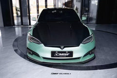Tesla Model S 2nd Gen late 2016-early 2021 with Aftermarket Parts - Front Lip Splitter Carbon Fiber / FRP from CMST Tuning