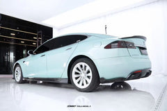 Tesla Model S 1st & 2nd Gen 2012-early 2021 with Aftermarket Parts - Rear Duck Bill Tail Spoiler Carbon Fiber / FRP from CMST Tuning