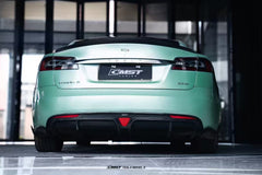 Tesla Model S 2nd Gen late 2016-early 2021 with Aftermarket Parts - Rear Diffuser & Canards Carbon Fiber / FRP from CMST Tuning