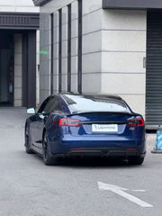 Tesla Model S 2nd Gen 2016 2017 2018 2019 2020 2021 with Aftermarket Parts - Rear Diffuser & Canards Carbon Fiber / FRP from CMST Tuning