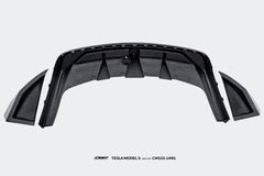 Tesla Model S 3rd Gen late 2021-ON with Aftermarket Parts - Pre-preg Carbon Fiber & FRP Rear Diffuser & Rear Canards  from  CMST Tuning