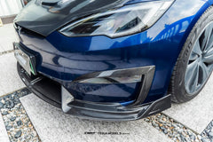 Tesla Model S 3rd Gen late 2021-ON with Aftermarket Parts - Pre-preg Carbon Fiber & FRP Front Lip from CMST Tuning