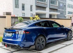 Tesla Model S 3rd Gen late 2021-ON with Aftermarket Parts - Pre-preg Carbon Fiber & FRP Rear Diffuser & Rear Canards  from  CMST Tuning