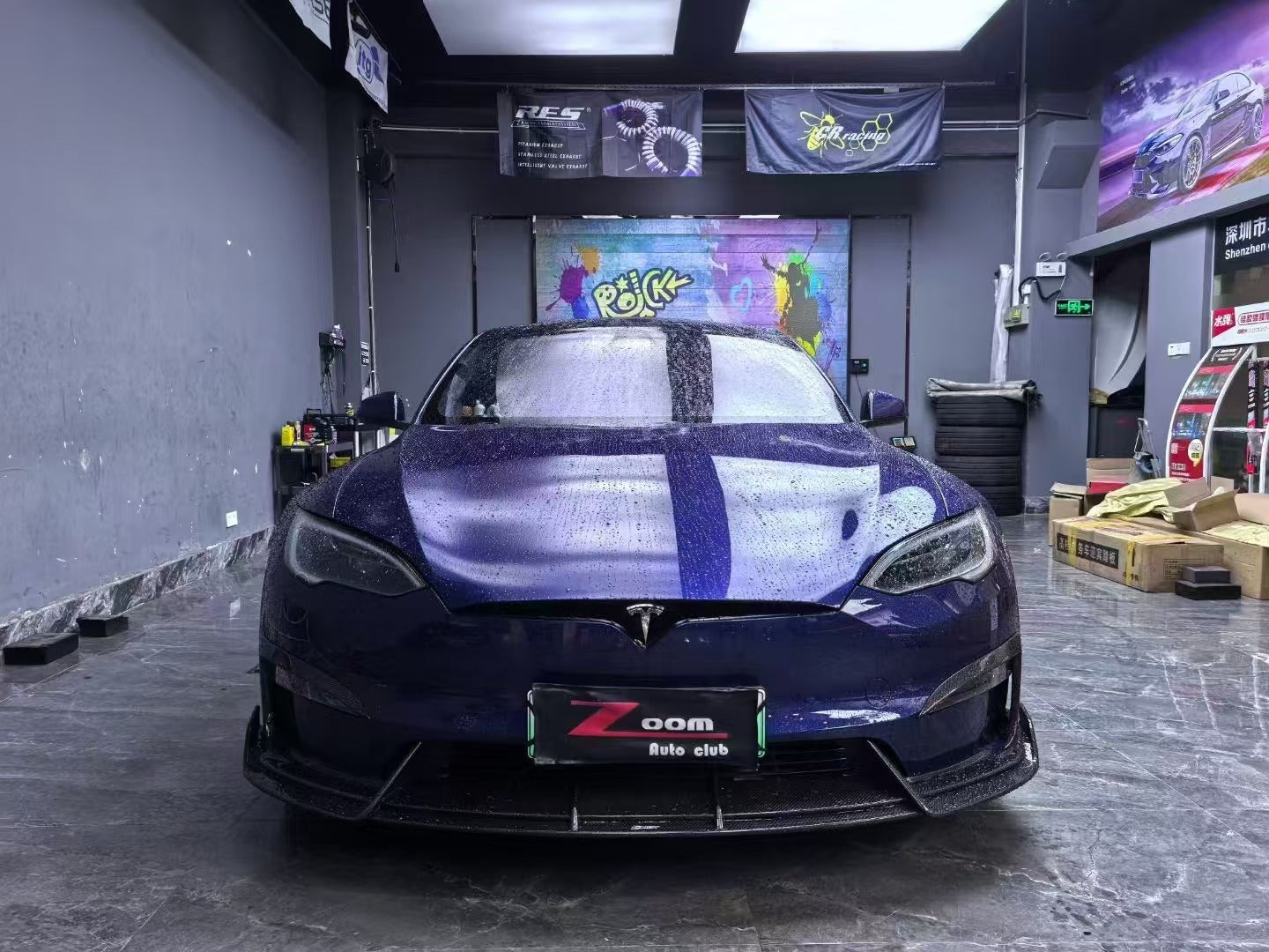 Tesla Model S 3rd Gen late 2021-ON with Aftermarket Parts - Carbon Fiber & FRP Front Canards from CMST Tuning