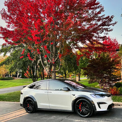 Tesla Model X P100D 100D 90D 75D 60D Performance Long Range Base 2016 2017 2018 2019 2020 2021 with Aftermarket Parts - Widebody Wheel Arches Carbon Fiber / FRP from CMST Tuning