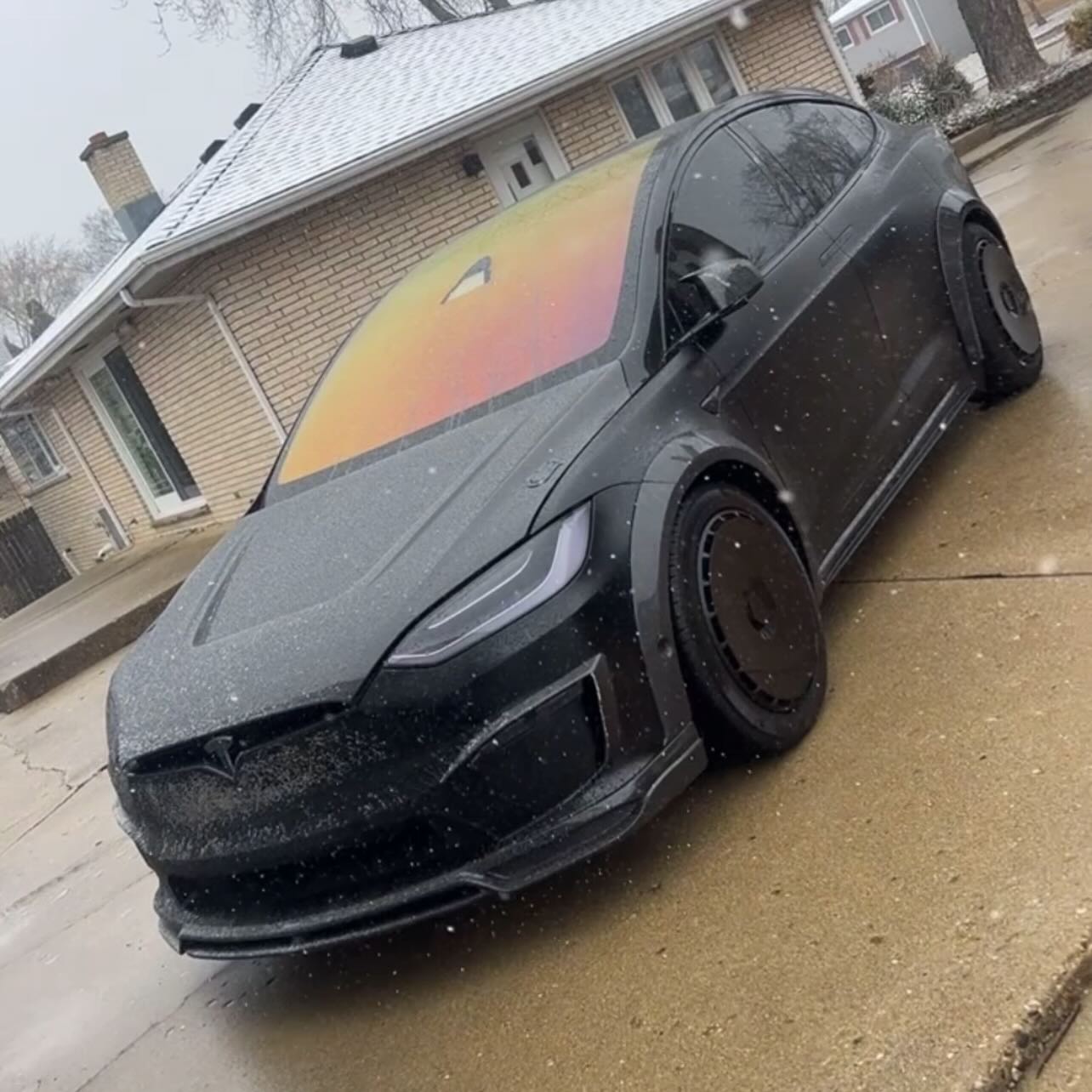 Tesla Model X P100D 100D 90D 75D 60D Performance Long Range Base 2016 2017 2018 2019 2020 2021 with Aftermarket Parts - Widebody Wheel Arches Carbon Fiber / FRP from CMST Tuning
