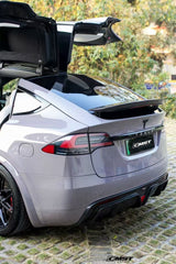 Tesla Model X P100D 100D 90D 75D 60D Performance Long Range Base 2016-2021 with Aftermarket Parts - Rear Trunk Spoiler Carbon Fiber / FRP from CMST Tuning
