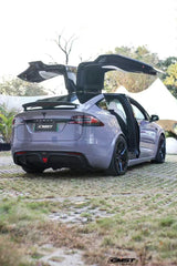 Tesla Model X P100D 100D 90D 75D 60D Performance Long Range Base 2016-2021 with Aftermarket Parts - Rear Trunk Spoiler Carbon Fiber / FRP from CMST Tuning