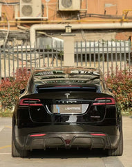 Tesla Model X P100D 100D 90D 75D 60D Performance Long Range Base 2016 2017 2018 2019 2020 2021 with Aftermarket Parts - Rear Diffuser Carbon Fiber / FRP from CMST Tuning