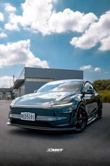 Tesla Model Y Juniper 2026-ON with Aftermarket Parts - V1 Front Lip Carbon Fiber / FRP from CMST Tuning