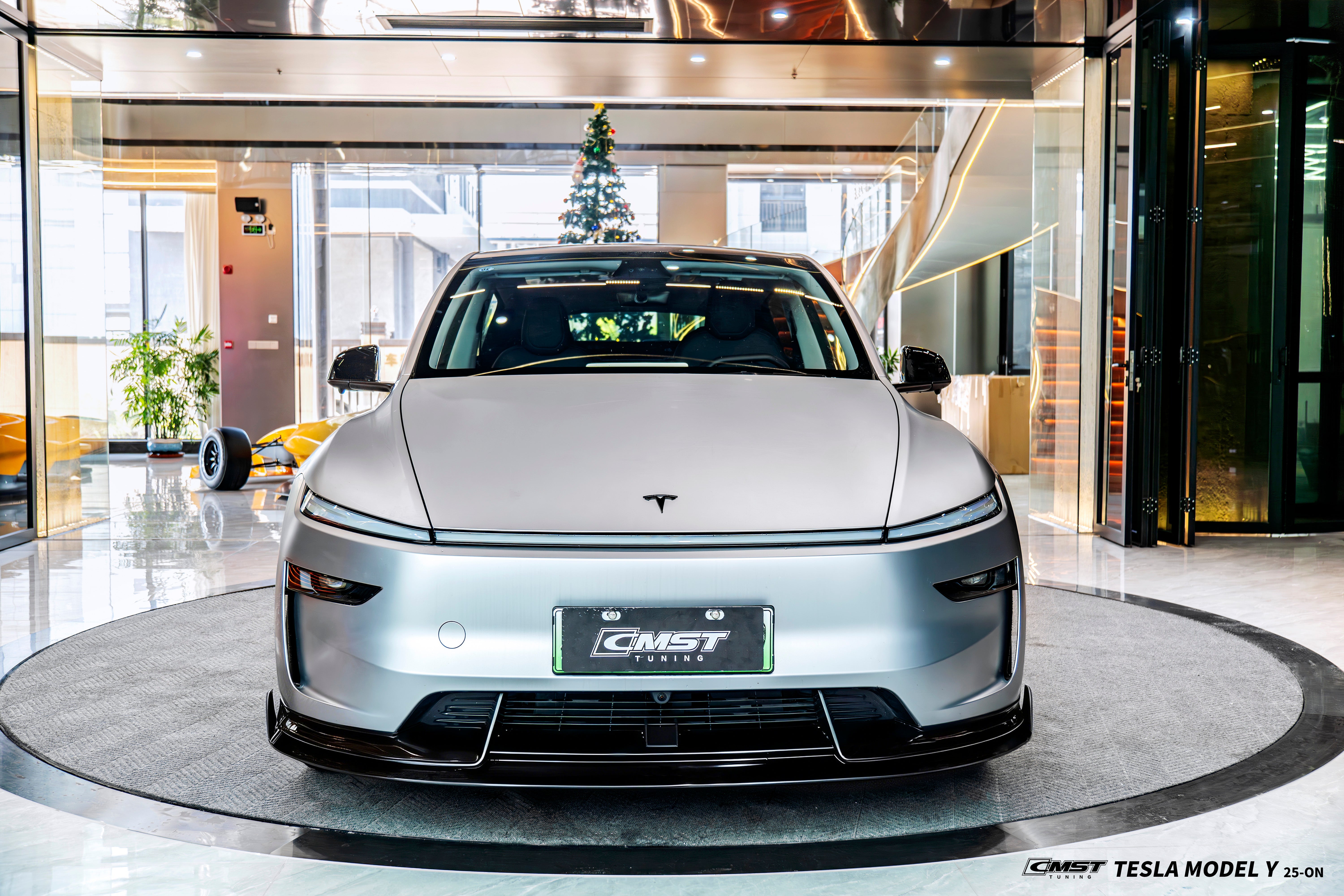 Tesla Model Y Juniper 2026-ON with Aftermarket Parts - V6 Front Lip PP Polypropylene from CMST Tuning