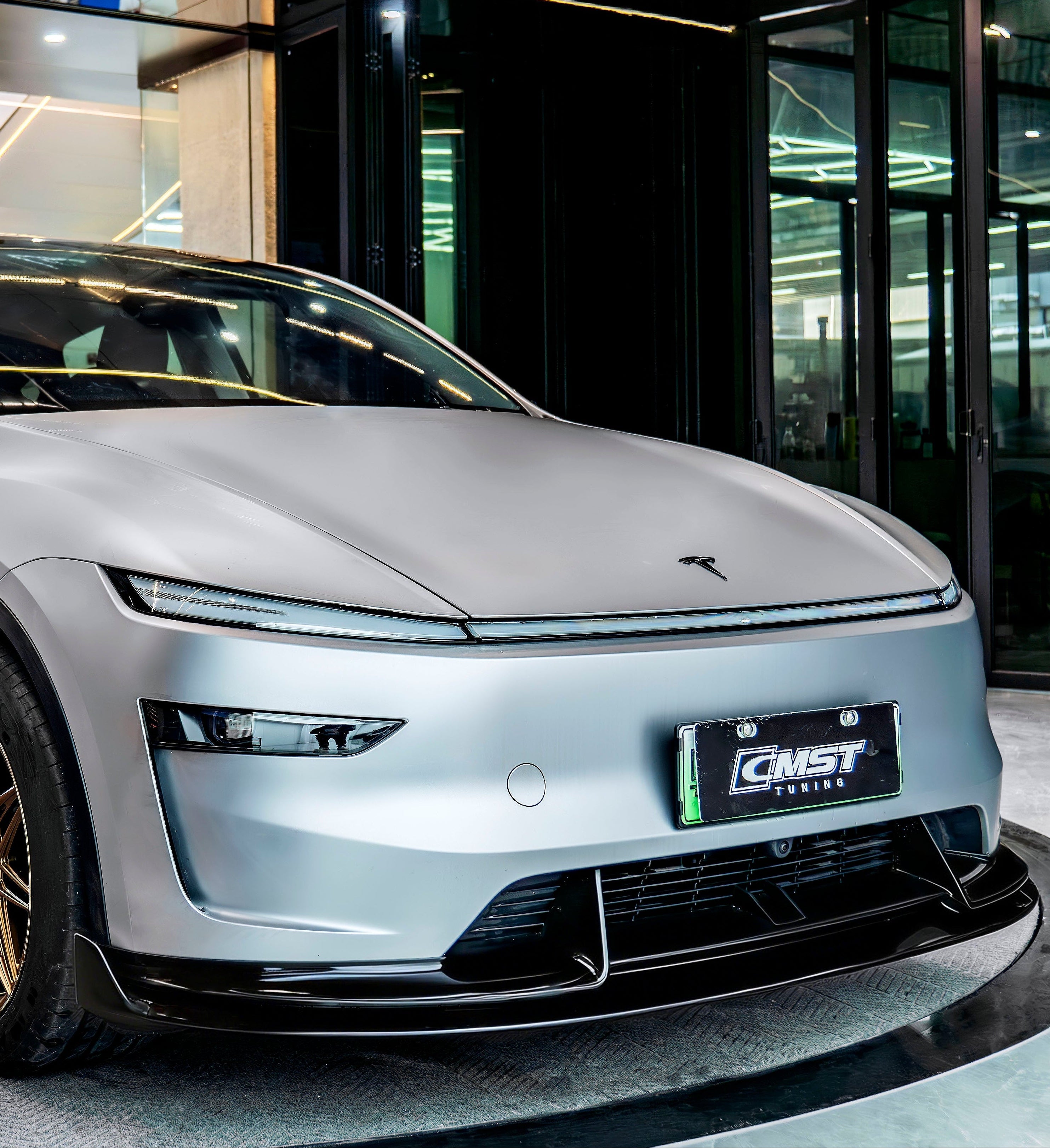 Tesla Model Y Juniper 2026-ON with Aftermarket Parts - V6 Front Lip PP Polypropylene from CMST Tuning