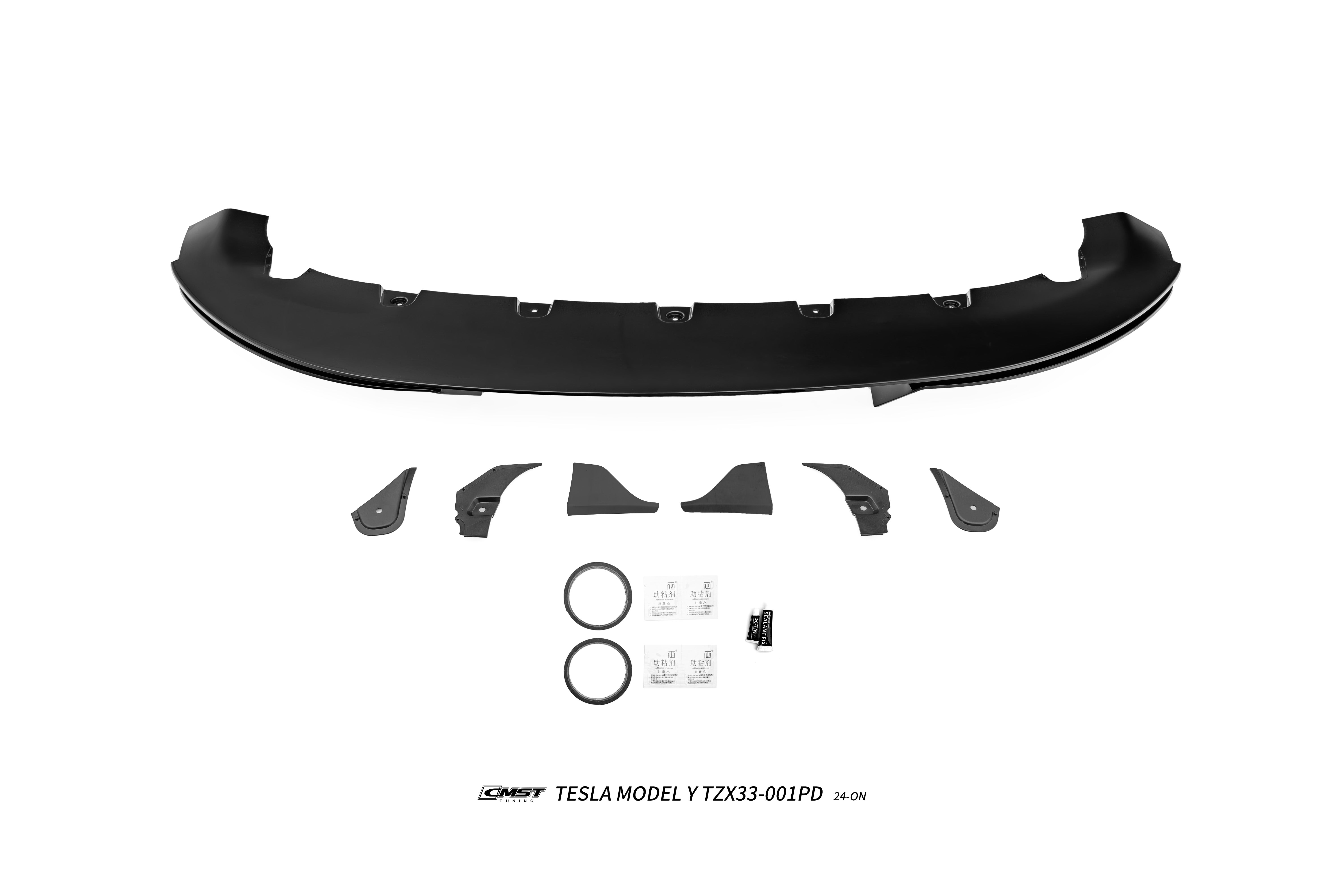 Tesla Model Y Juniper 2026-ON with Aftermarket Parts - V6 Front Lip PP Polypropylene from CMST Tuning