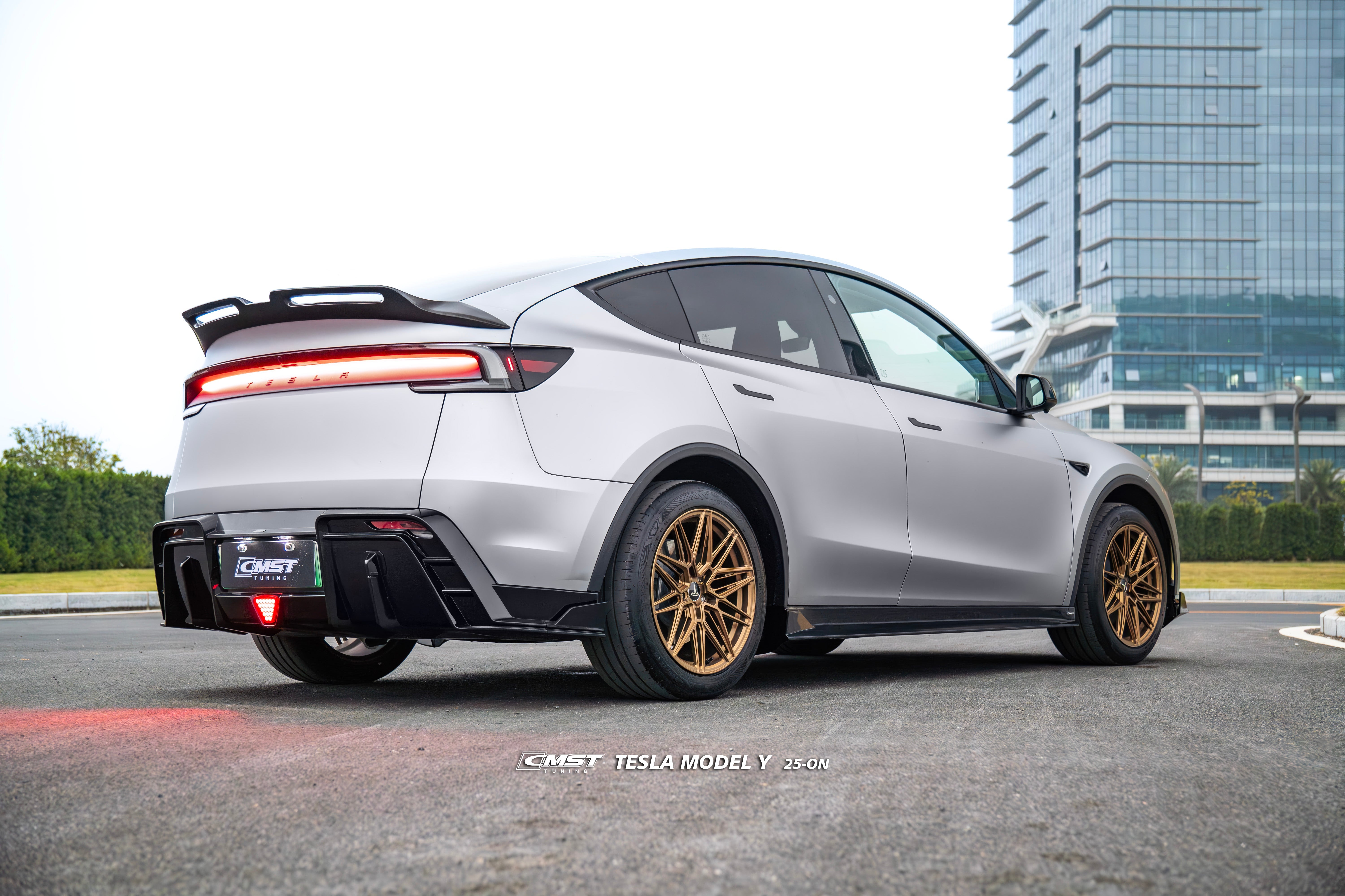 Tesla Model Y Juniper 2026-ON with Aftermarket Parts - V5 Rear Diffuser PP Polypropylene from CMST Tuning