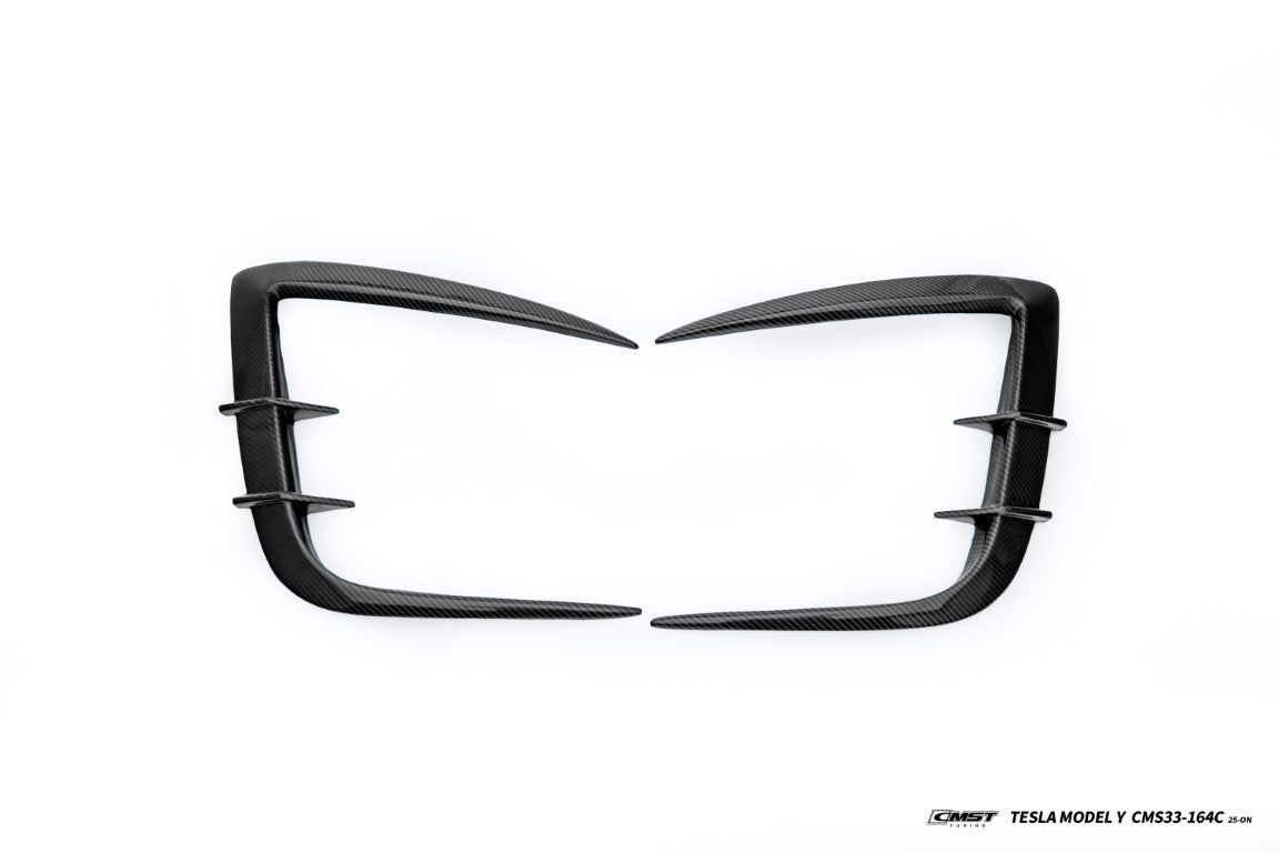 Tesla Model Y Juniper 2026-ON with Aftermarket Parts - Upper Valences Carbon Fiber / FRP from CMST Tuning