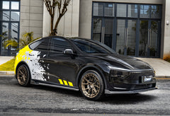 Tesla Model Y Juniper 2026-ON with Aftermarket Parts - V1 Front Lip Carbon Fiber / FRP from CMST Tuning