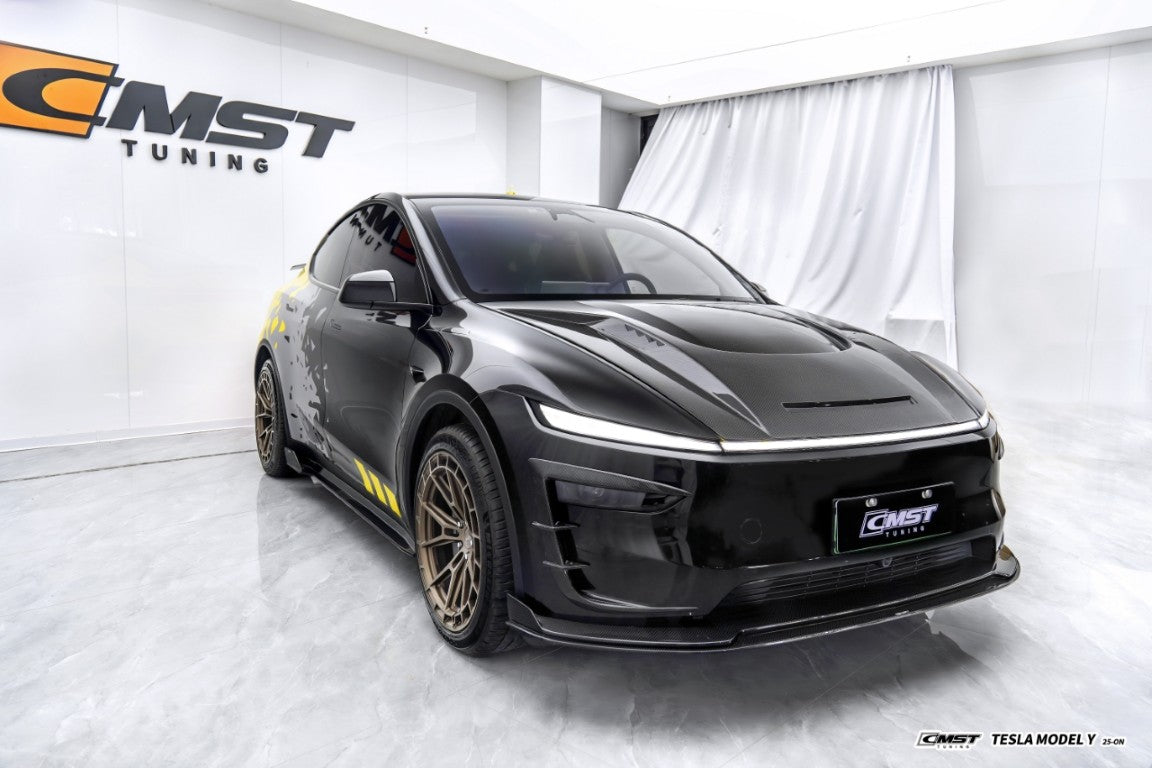 Tesla Model Y Juniper 2026-ON with Aftermarket Parts - V1 Side Skirts Carbon Fiber / FRP from CMST Tuning