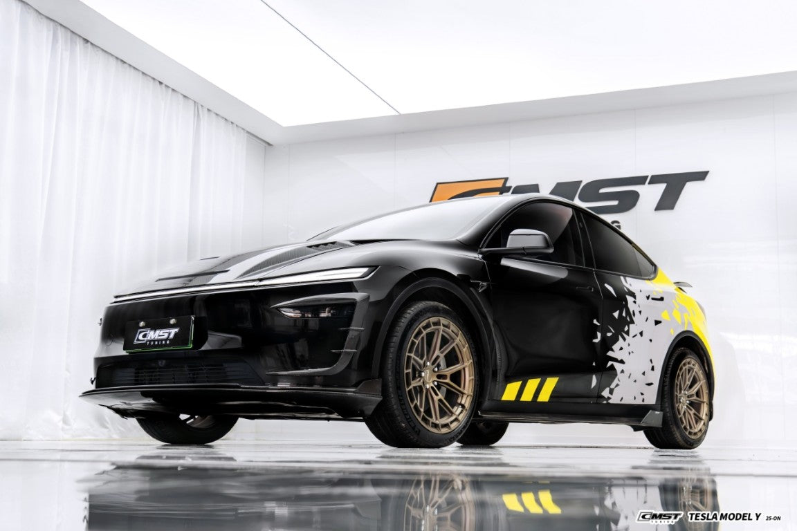 Tesla Model Y Juniper 2026-ON with Aftermarket Parts - V1 Side Skirts Carbon Fiber / FRP from CMST Tuning