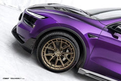 Tesla Model Y Juniper 2026-ON with Aftermarket Parts - V2 Front Lip Carbon Fiber / FRP from CMST Tuning