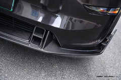 Tesla Model Y Juniper 2026-ON with Aftermarket Parts - V2 Front Lip Carbon Fiber / FRP from CMST Tuning