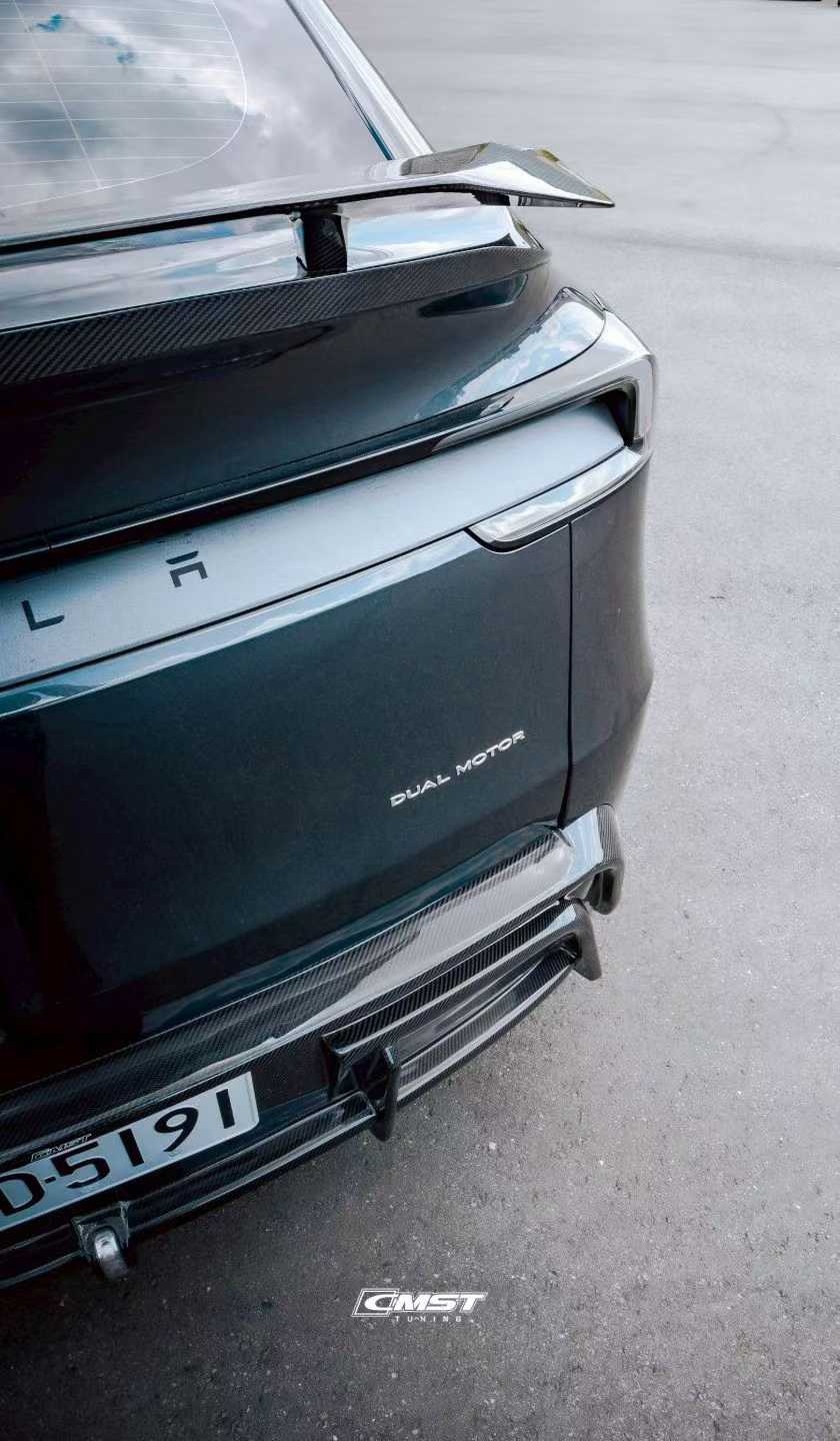 Tesla Model Y Juniper 2026-ON with Aftermarket Parts - V2 Rear Diffuser Carbon Fiber / FRP from CMST Tuning
