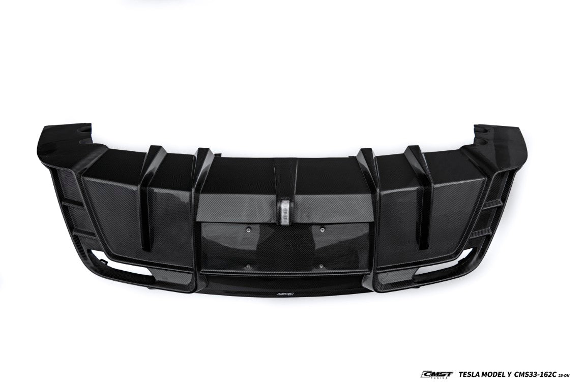 Tesla Model Y Juniper 2026-ON with Aftermarket Parts - V2 Rear Diffuser Carbon Fiber / FRP from CMST Tuning