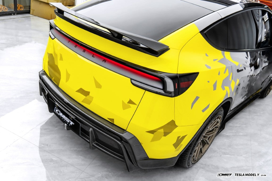 Tesla Model Y Juniper 2026-ON with Aftermarket Parts - V2 Rear Diffuser Carbon Fiber / FRP from CMST Tuning