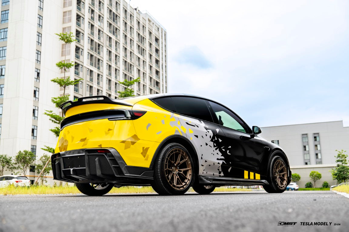 Tesla Model Y Juniper 2026-ON with Aftermarket Parts - V2 Rear Diffuser Carbon Fiber / FRP from CMST Tuning