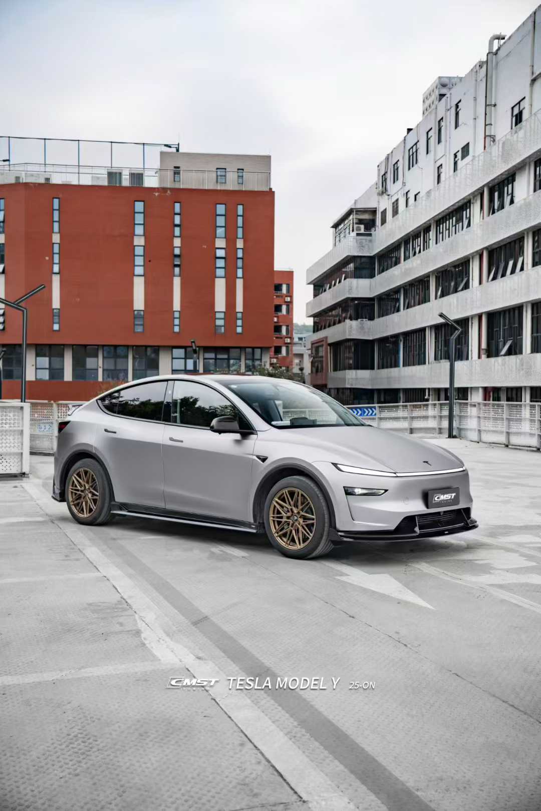 Tesla Model Y Juniper 2026-ON with Aftermarket Parts - V6 Front Lip PP Polypropylene from CMST Tuning