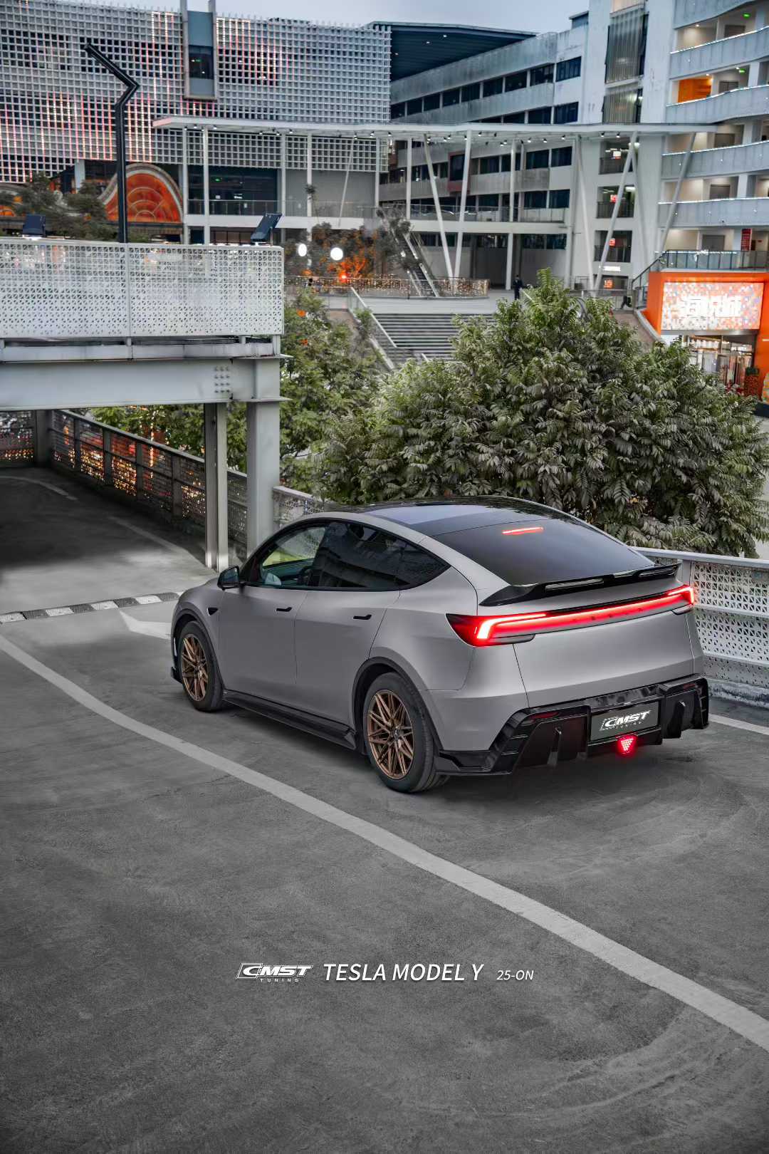 Tesla Model Y Juniper 2026-ON with Aftermarket Parts - V5 Rear Diffuser PP Polypropylene from CMST Tuning