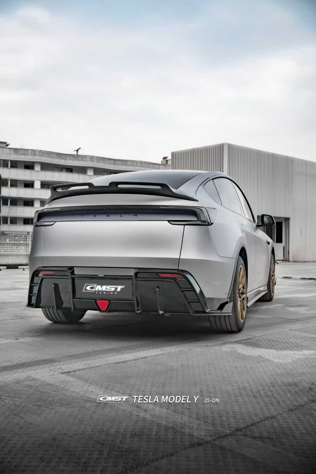 Tesla Model Y Juniper 2026-ON with Aftermarket Parts - V5 Rear Diffuser PP Polypropylene from CMST Tuning
