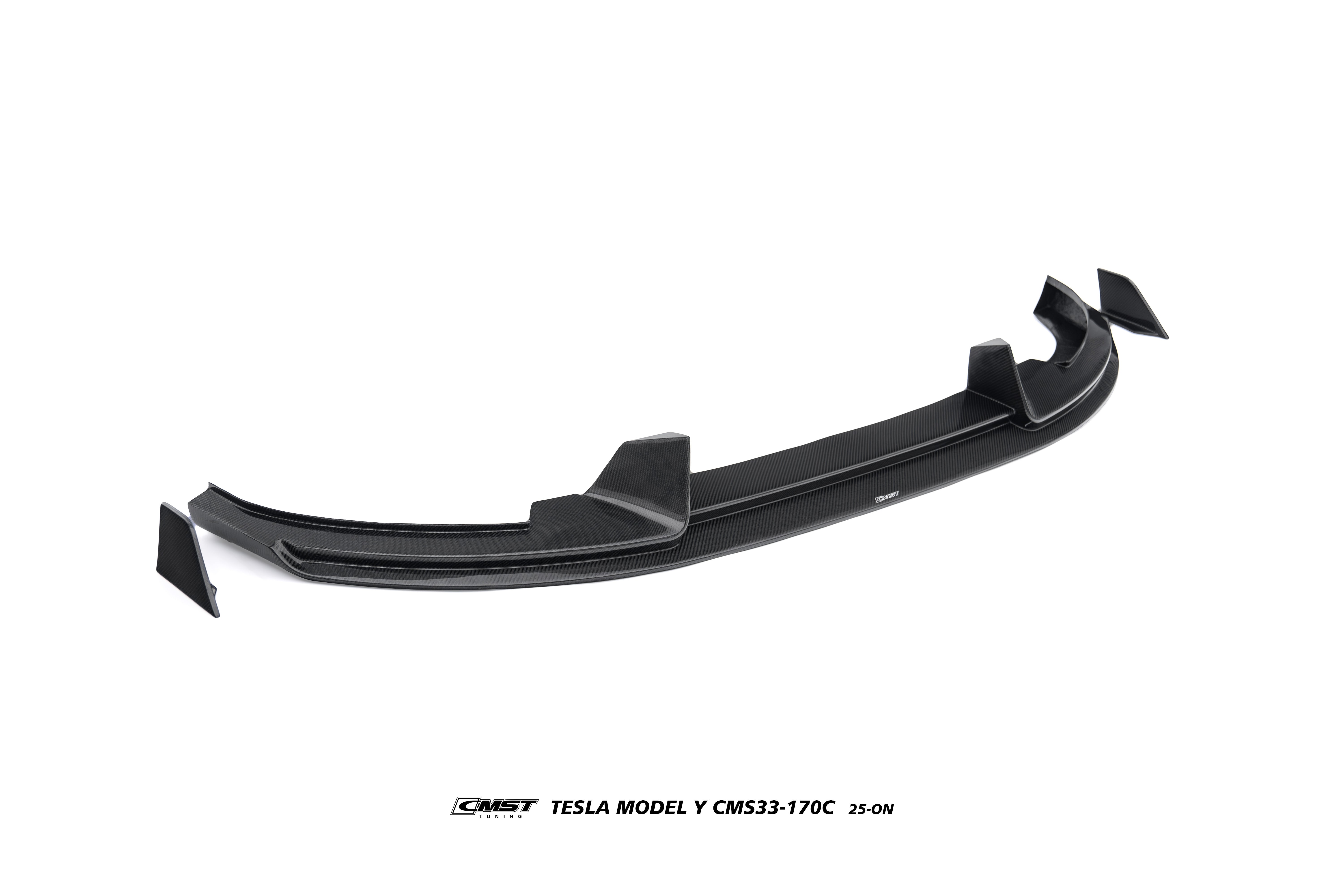 Tesla Model Y Juniper Base 2026-ON with Aftermarket Parts - Front Lip & Splitter Carbon Fiber / FRP from CMST Tuning
